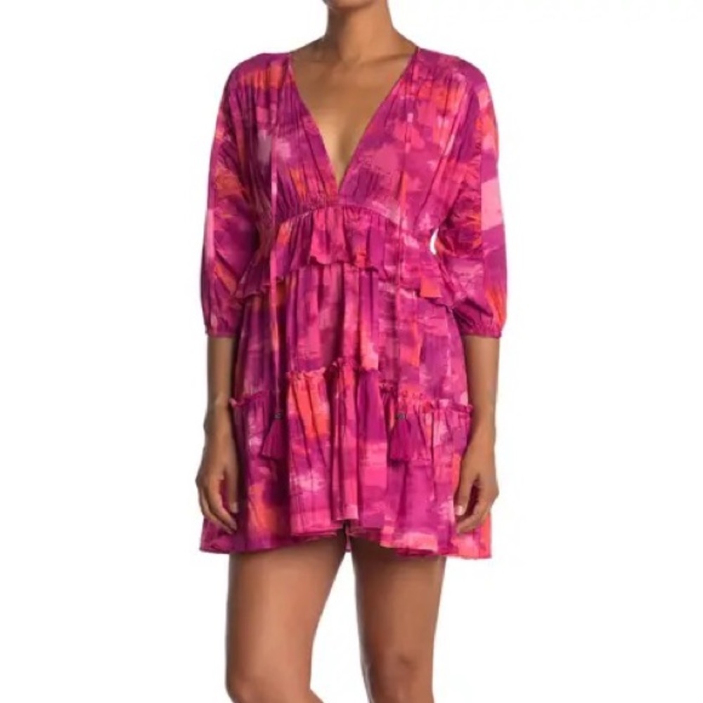 NSR Satin Kenny Jacquard Dress Pink